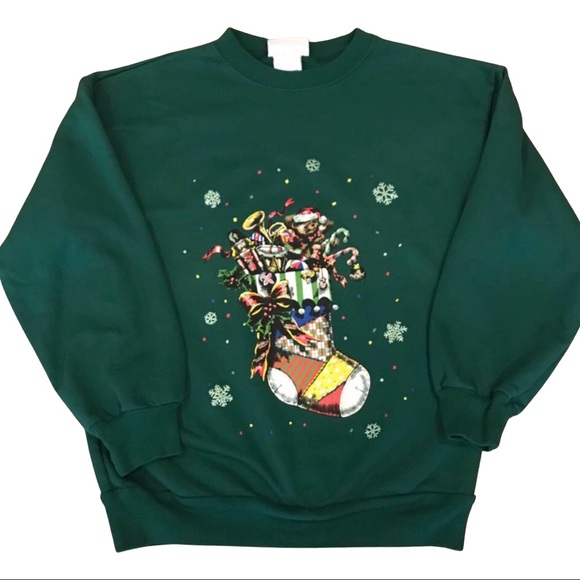 Vintage Basic Editions Christmas Sweatshirt size S - Picture 1 of 11